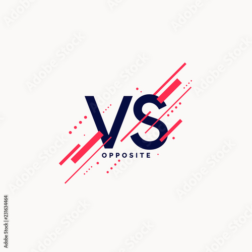 Bright poster symbols of confrontation VS. Vector illustration.