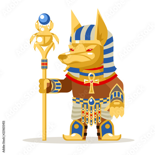 Egyptian mage wiseman warlock priest fantasy action RPG game layered animation ready character vector illustration
