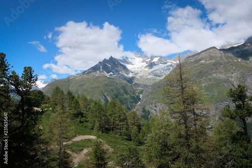 Scenic landscape of Swiss Alps near Zermatt town and Mount Matterhorn © free2trip