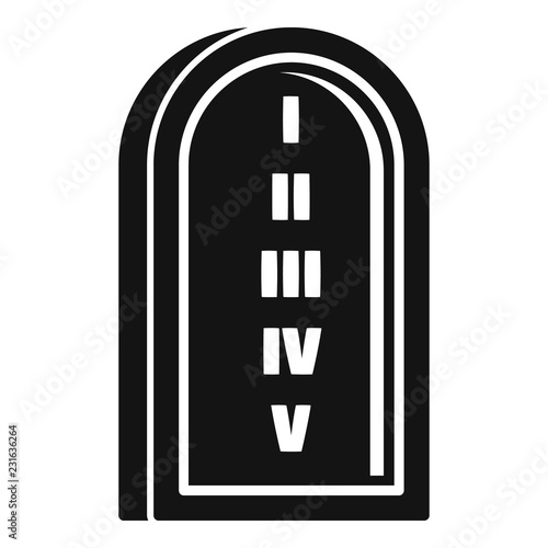 Jewish stone tablet icon. Simple illustration of jewish stone tablet vector icon for web design isolated on white background