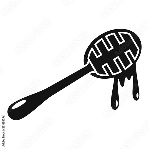 Wood honey spoon icon. Simple illustration of wood honey spoon vector icon for web design isolated on white background