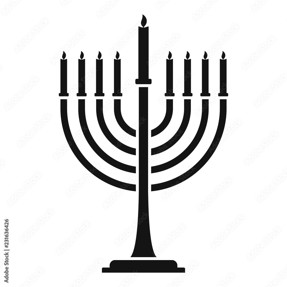 Menorah icon. Simple illustration of menorah vector icon for web design isolated on white background Menorah icon. Simple illustration of menorah vector icon for web design isolated on white background