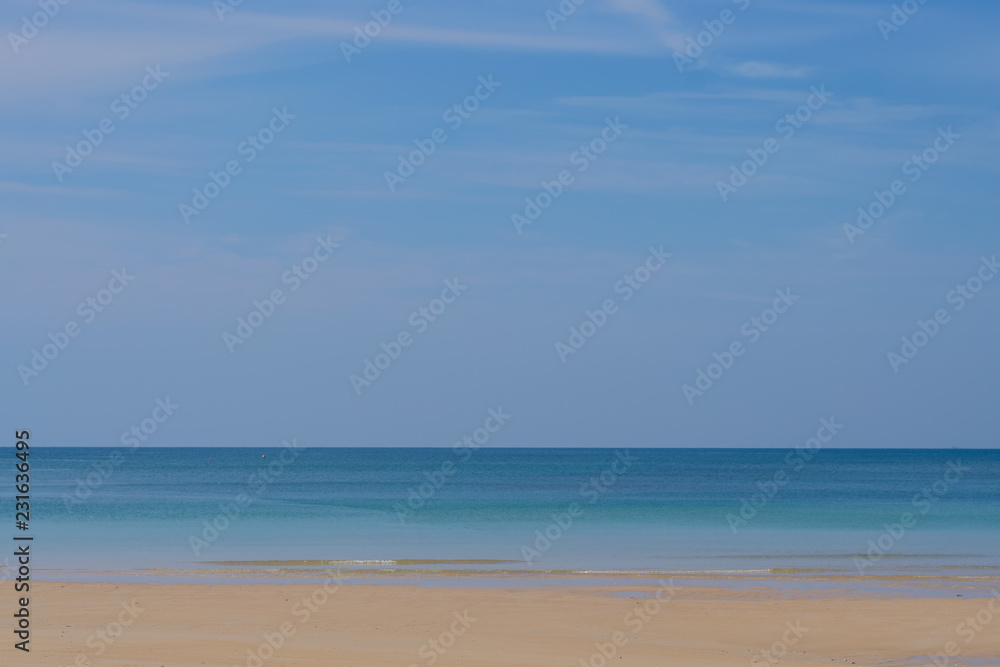 Beautiful blue sky with Surin beach, Phuket island in Thailand. Beautiful blue sky with Surin beach, Phuket island in Thailand.