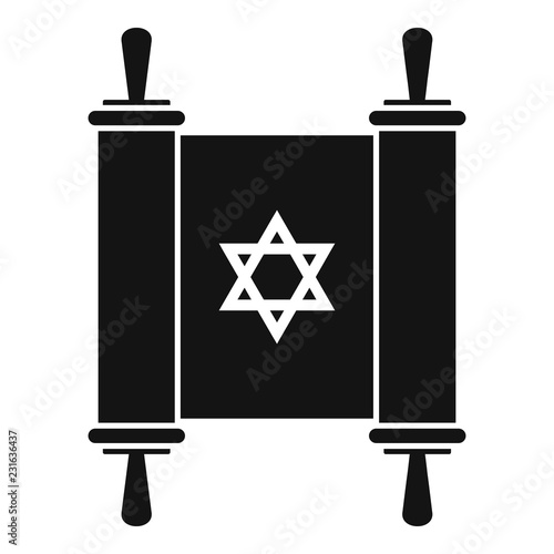 Torah papyrus icon. Simple illustration of torah papyrus vector icon for web design isolated on white background
