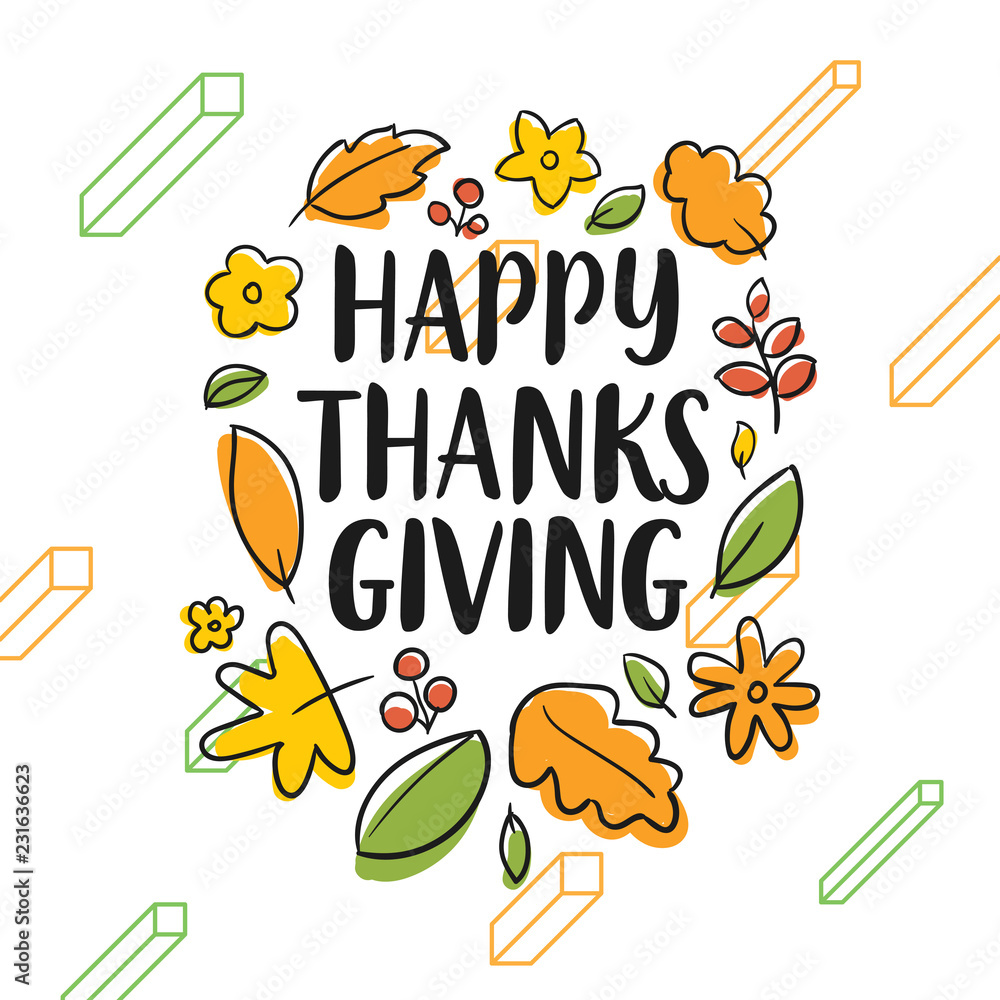 Fototapeta premium Happy Thanksgiving day typography.