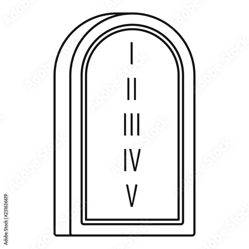 Jewish stone tablet icon. Outline jewish stone tablet vector icon for web design isolated on white background