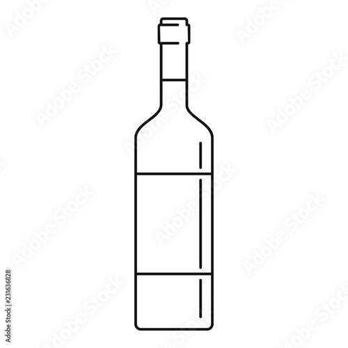 Wine bottle icon. Outline wine bottle vector icon for web design isolated on white background
