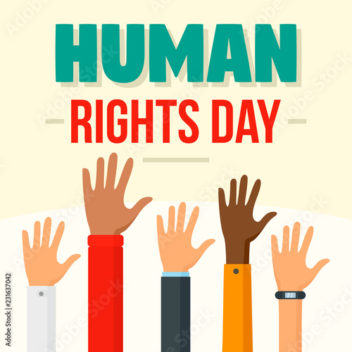 International human rights day concept background. Flat illustration of international human rights day vector concept background for web design
