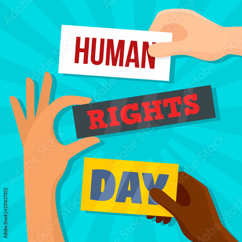Global rights day concept background. Flat illustration of global rights day vector concept background for web design