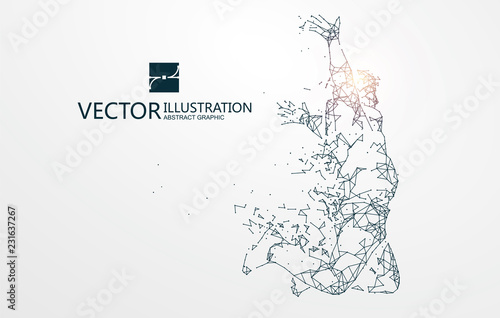 Running Man,Network connection turned into, vector illustration.