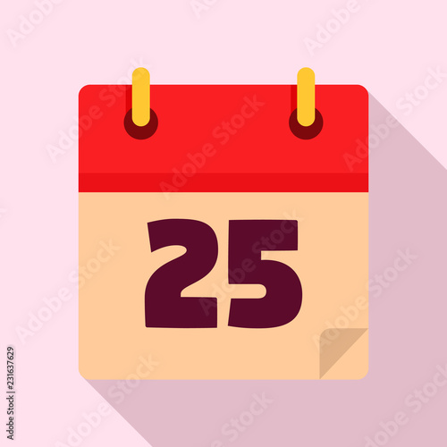 Christmas date calendar icon. Flat illustration of christmas date calendar vector icon for web design