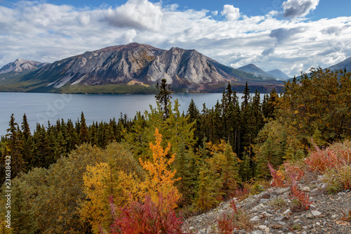 Fotografía Windy arm of the Tagish lake near the Klondike Highway in Yukon Canada
