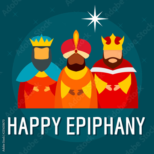 Festive happy epiphany concept background. Flat illustration of festive happy epiphany vector concept background for web design