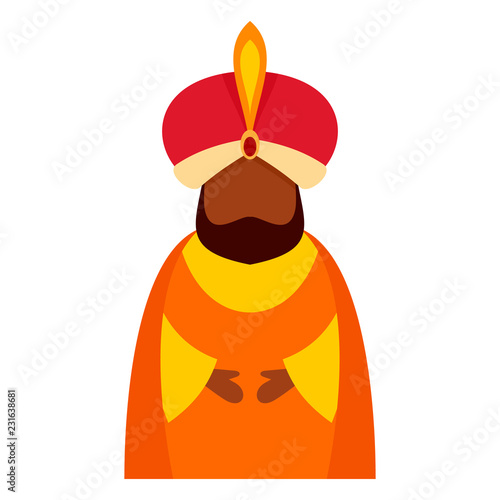 Magic king epiphany icon. Flat illustration of magic king epiphany vector icon for web design
