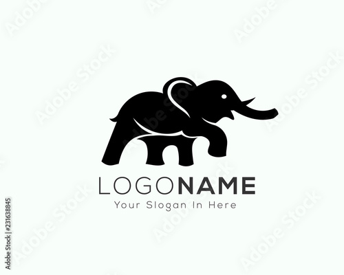standing elephant logo with confidence design inspiration
