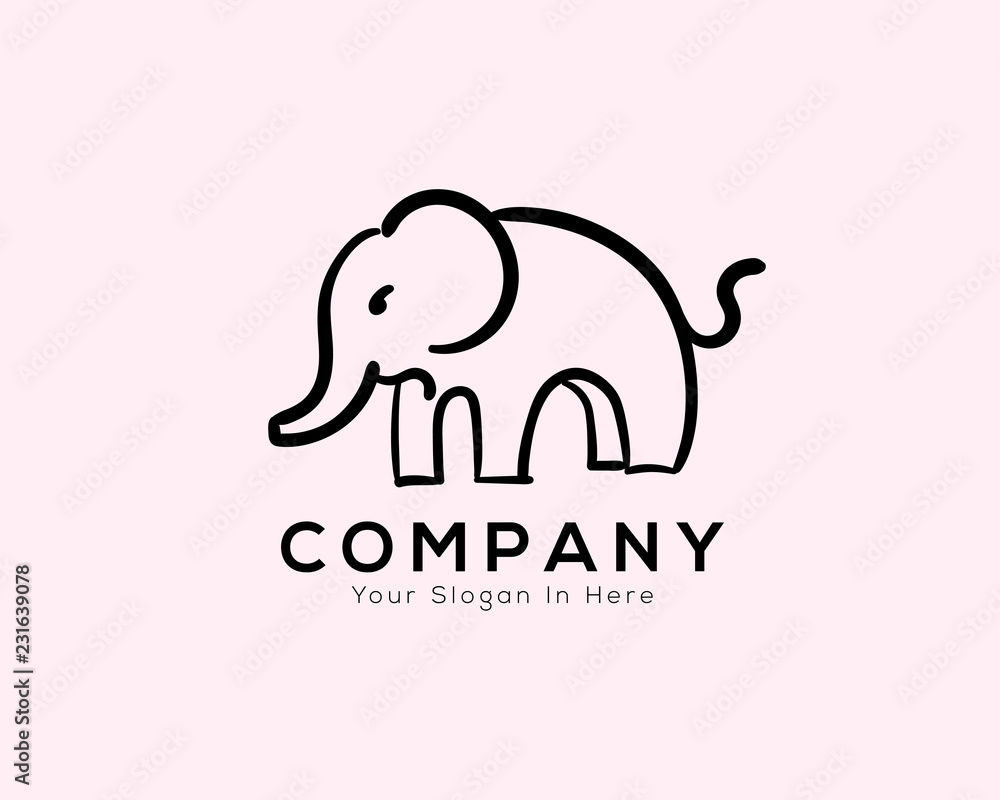 line art stand elephant logo design inspiration line art stand elephant logo design inspiration