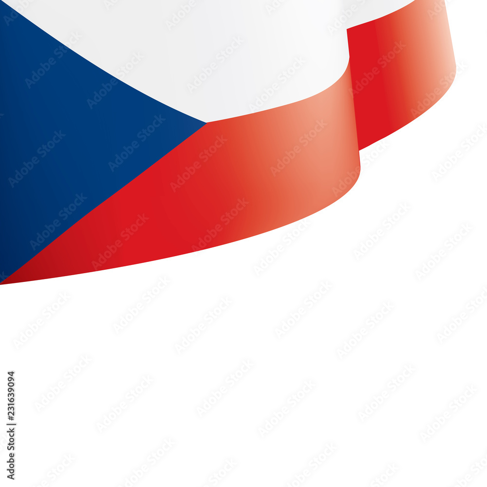 Czechia flag, vector illustration on a white background Czechia flag, vector illustration on a white background