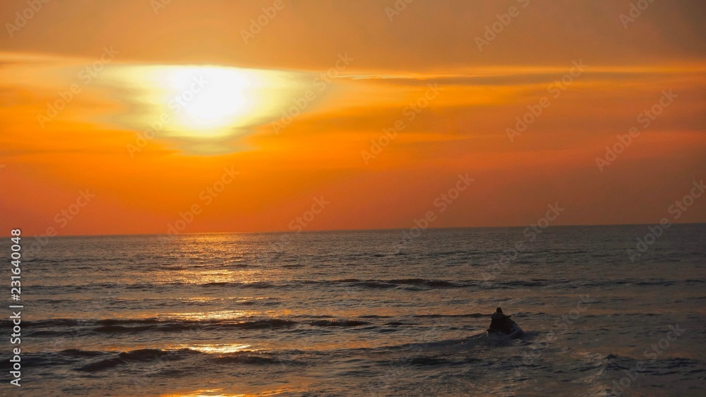 Sunset scene at Batu Ferringhi Beach in Penang Sunset scene at Batu Ferringhi Beach in Penang
