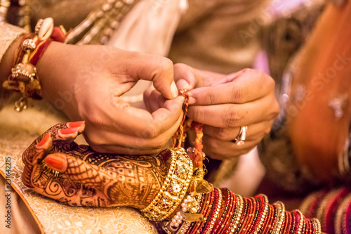 Indian wedding celebration, Hindu marriage.