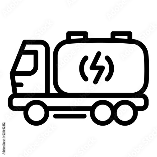 Truck energy icon. Outline truck energy vector icon for web design isolated on white background