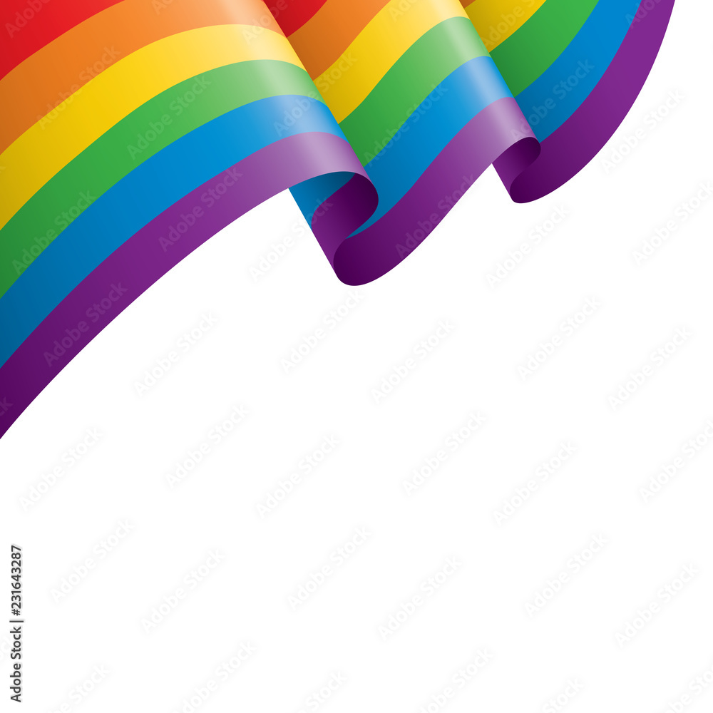 Fototapeta premium Vector a rainbow flag waving on white background