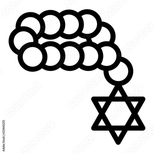 Jewish beads icon. Outline jewish beads vector icon for web design isolated on white background