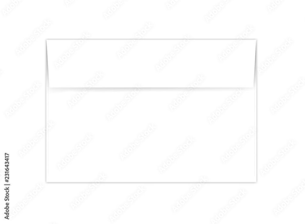 Closed white paper envelope, vector mock-up Closed white paper envelope, vector mock-up