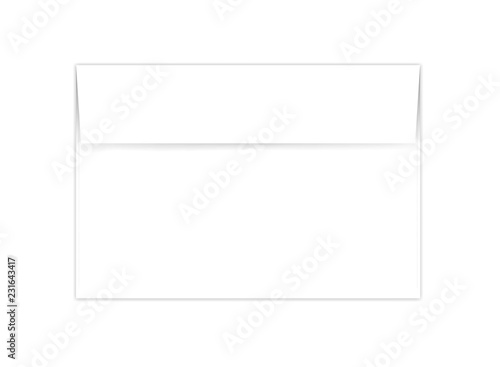 Closed white paper envelope, vector mock-up