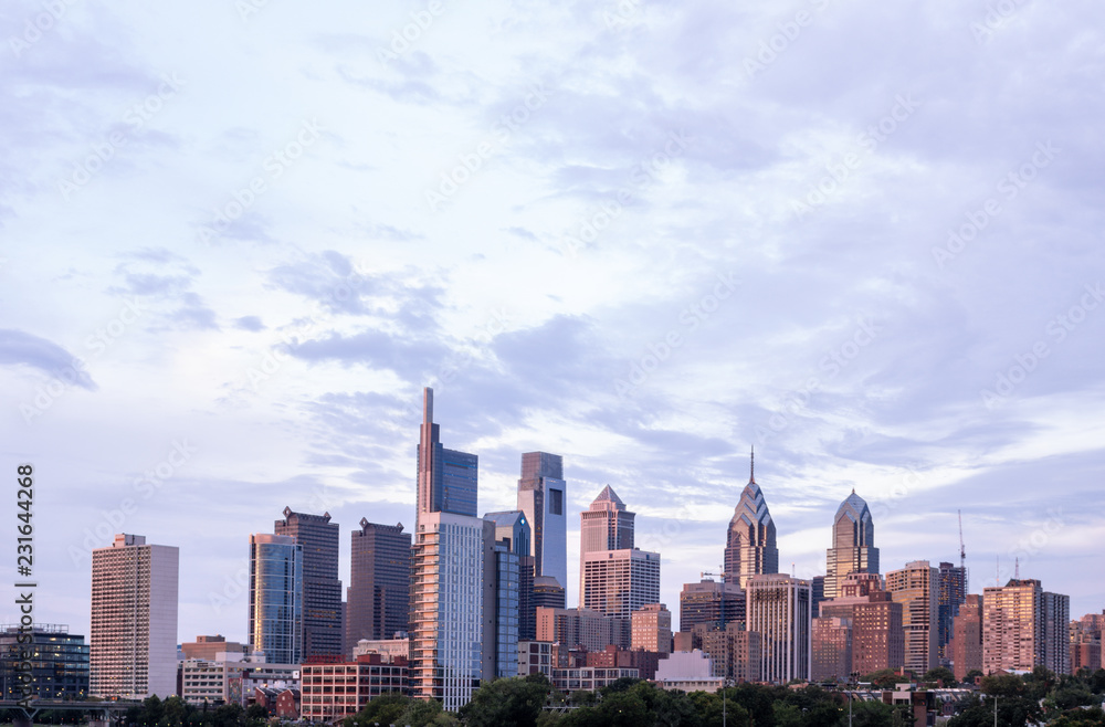 Philadelphia Skyline in the Evening
