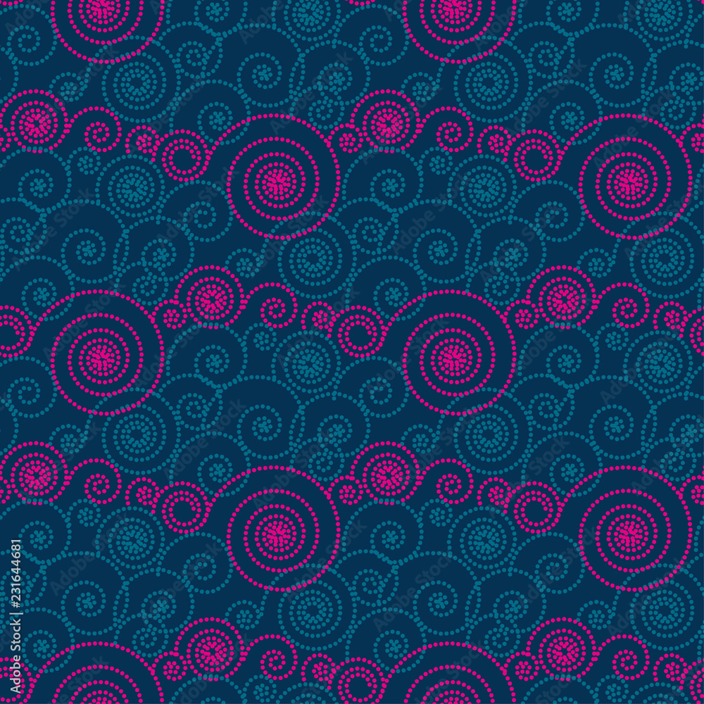 African style curl and dot seamless pattern. African style curl and dot seamless pattern.