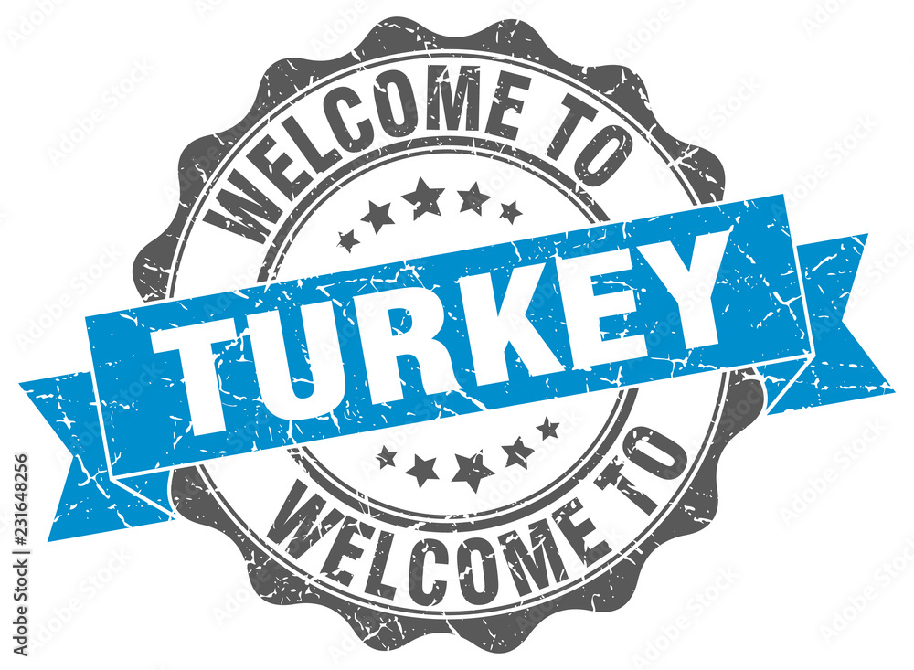 Obraz premium Turkey round ribbon seal