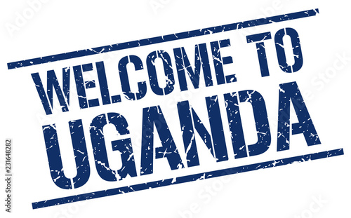 welcome to Uganda stamp