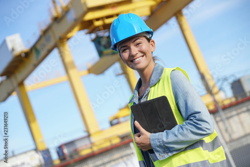 Woman on a building site