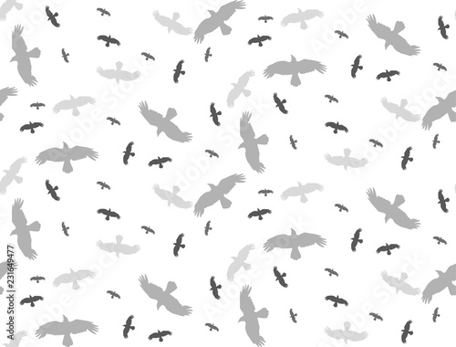 vector, seamless background with flying birds