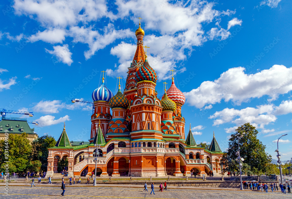 Obraz na płótnie St Basil's Cathedral and Moscow Kremlin w salonie