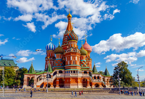 Obraz na płótnie St Basil's Cathedral and Moscow Kremlin