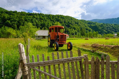 Old tractor, Vermosh, Kelmend region, Albanian Alps, Prokletije, Qark Shkodra, Albania, Europe photo