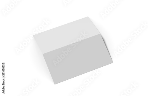 Bi-fold dl horizontal brochure, mock up template on isolated white background, ready for design presentation, 3d illustration © devrawat21