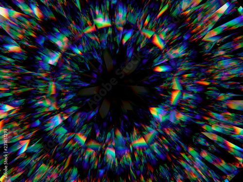 diamond structure extreme closeup and kaleidoscope