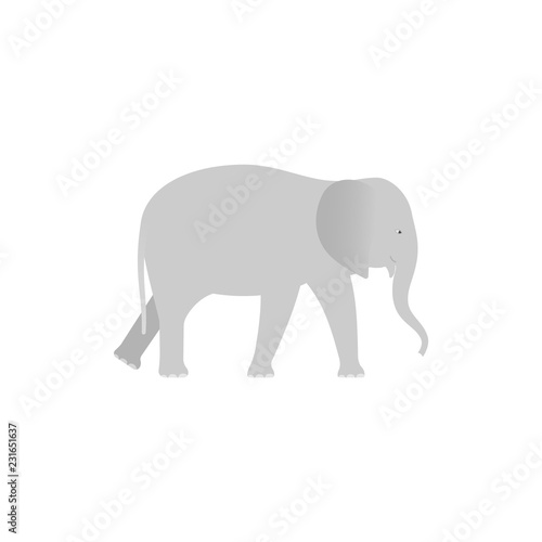 Elephant. Vector. Elephant in flat design. Zoo wild animal isolated. African fauna on white background. Cartoon Illustration.