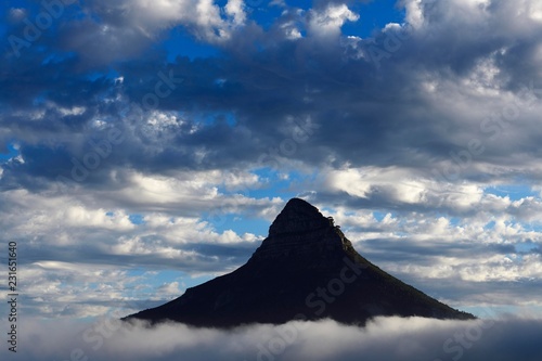 View from Camps Bay to Lion's Head, Cape Town, Western Cape, South Africa, Africa photo