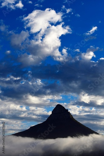 View from Camps Bay to Lion's Head, Cape Town, Western Cape, South Africa, Africa photo