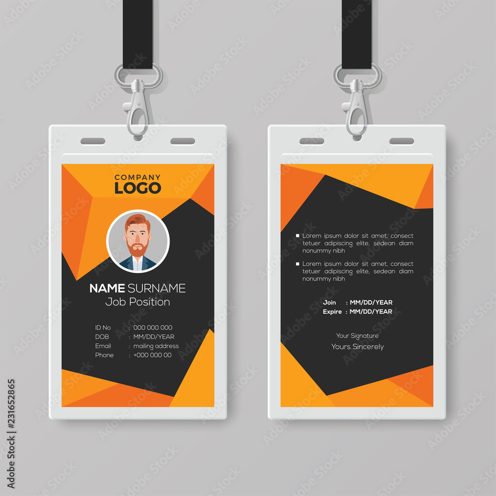 Abstract ID Card Template with Geometric Style Abstract ID Card Template with Geometric Style
