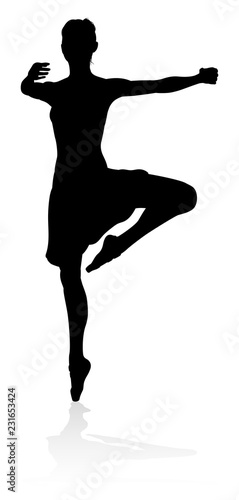 Ballet dancer silhouette dancing posed position