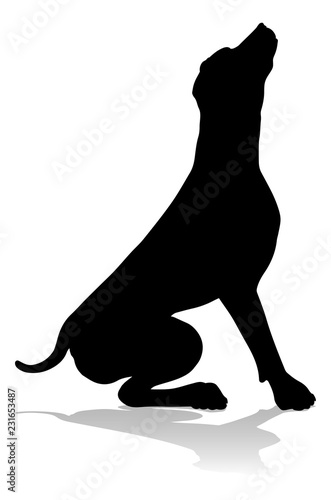 A detailed animal silhouette of a pet dog