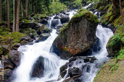 Rocks in the mountain stream, Val Genova, Genova Valley, near Carisolo, Adamello-Brenta nature park Park, Vinschgau, Trentino-South Tyrol, Italy, Europe photo