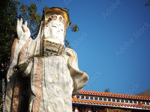 Guan Yin statue at Tin Hua temple, Repulse Bay Hong Kong.