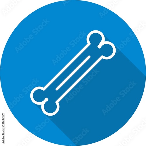 Bone Medical Line Circle Shadowed Icon