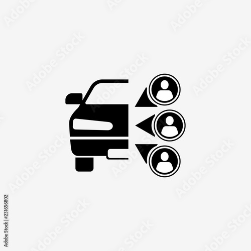 Car sharing icon. Car sharing symbol. Flat design. Stock - Vector illustration.