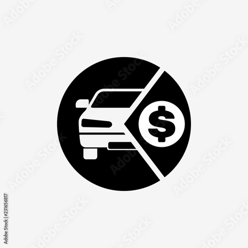 Buying car icon. Car leasing symbol. Flat design. Stock - Vector illustration.